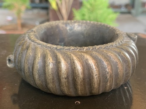 18th C Antique Brass Hand Forged Rajasthani Tribal Hand Bracelet Kada Accessory - Picture 4 of 11