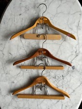Lot of 3 Vintage The Setwell 16  Heavy Duty Wooden Suit Coat  Pant Hangers
