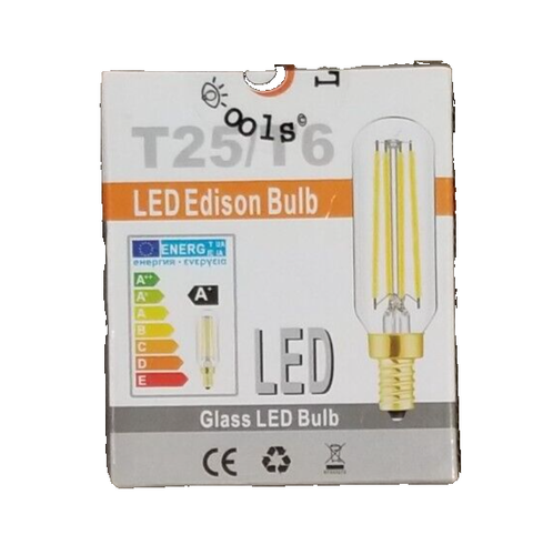 Lools T25/T6 LED Edison Clear Glass Bulbs 6 Pack ~NEW~ - Picture 1 of 3