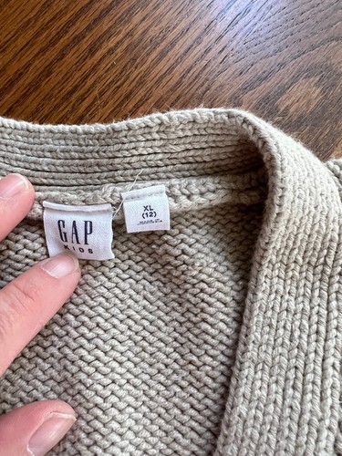 vtg gap kids girls cardigan crop sweater XL 12 oversized - Picture 2 of 3