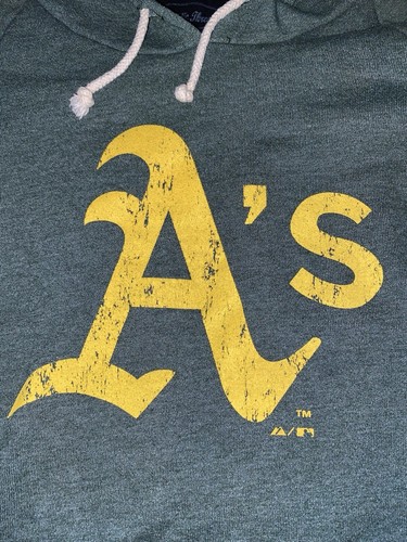 Majestic Threads Oakland Athletics Mens Green Hoodie Sweatshirt Large - Picture 2 of 3