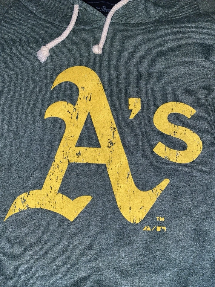 Sudadera con capucha verde grande Majestic Threads Oakland Athletics para hombre Foto 2 de 3