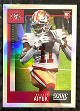 2020 Brandon Aiyuk Score💎 SILVER Prizm ROOKIE SP #454💎49ers WHITE/GOLD UNIFORM