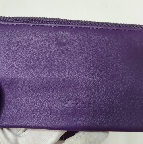 Patrick Cox Purple Leather Quilted Credit Card Bifold Wallet - NEW - Picture 14 of 18