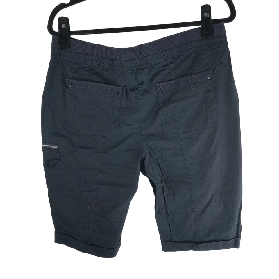 Pantalones Cortos de Carga Informales Chico para Mujer Negros Mezcla de Algodón Pierna Enrollada Puño Talla 1(8) Foto 2 de 4