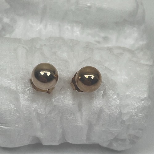 Hermosos aretes redondeados elegantes de oro rosa de 14K para mujer para joyería” - Imagen 2 de 12