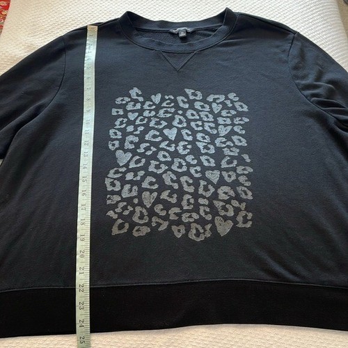 Banana Republic Sweatshirt Leopardenmuster Grafik schwarz Gr. XL - Bild 8 von 8