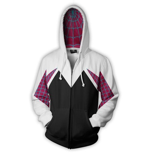 Spider Gwen Stacy Hoodie Unisex Pullover Cosplay Kostüm Jacke Mantel Erwachsene Teen - Bild 3 von 4