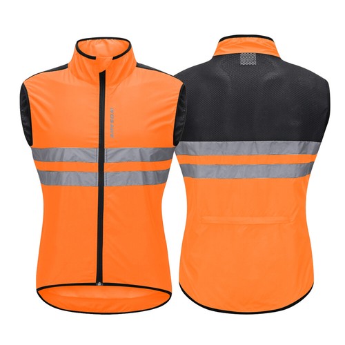 WOSAWE High Visibility Cycling Vest Reflective Gilet Bicycle Windproof Waistcoat - Picture 15 of 21
