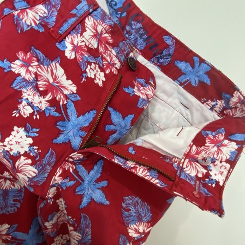 Red Camel Mens red khaki cotton hawaiian floral Print Bermuda Cargo shorts Sz 29 - Picture 4 of 14