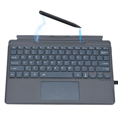 Clavier Slim Magnétique Compatible Bluetooth pour Surface Pro 8/9/X/10/11 (Gris) ~ - Photo 3/11