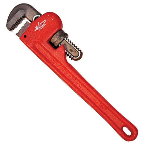 K Tool 49010 Pipe Wrench, 10" Long, Cast Iron with Drop Forged Steel Jaws - Picture 1 of 1
