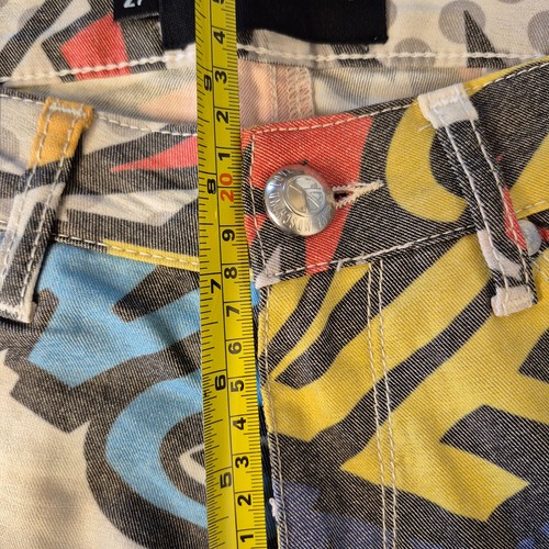 Jeans pantaloni slim fit Love Moschino taglia 27 pop art stampa fumetti all over - Foto 10 di 13