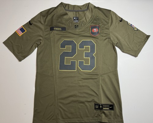 XL McCaffrey #23 Salute To Service Trikot Oliv San Francisco 49ers Neu mit Etikett - Bild 1 von 14
