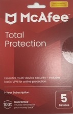 McAfee Total Protection 2025 5 Devices 1 Year Retail - Delivered in the Post