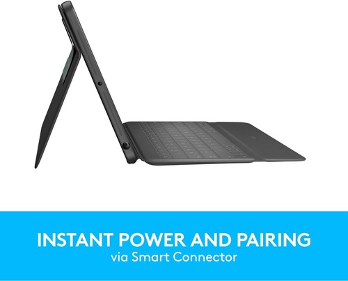 Logitech - Wytrzymałe etui Folio iPad 10,2 grafitowe - Zdjęcie 9 z 9
