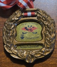 Vintage TIROLER SCHISCHULE FIEBERBRUNN Skiing Medal & Pin Schischulrennen (FJ)