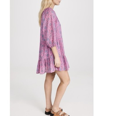 apiece apart pink dress Apiece Apart Mirada Short Sleeve Maxi Dress - Pink Burst Floral