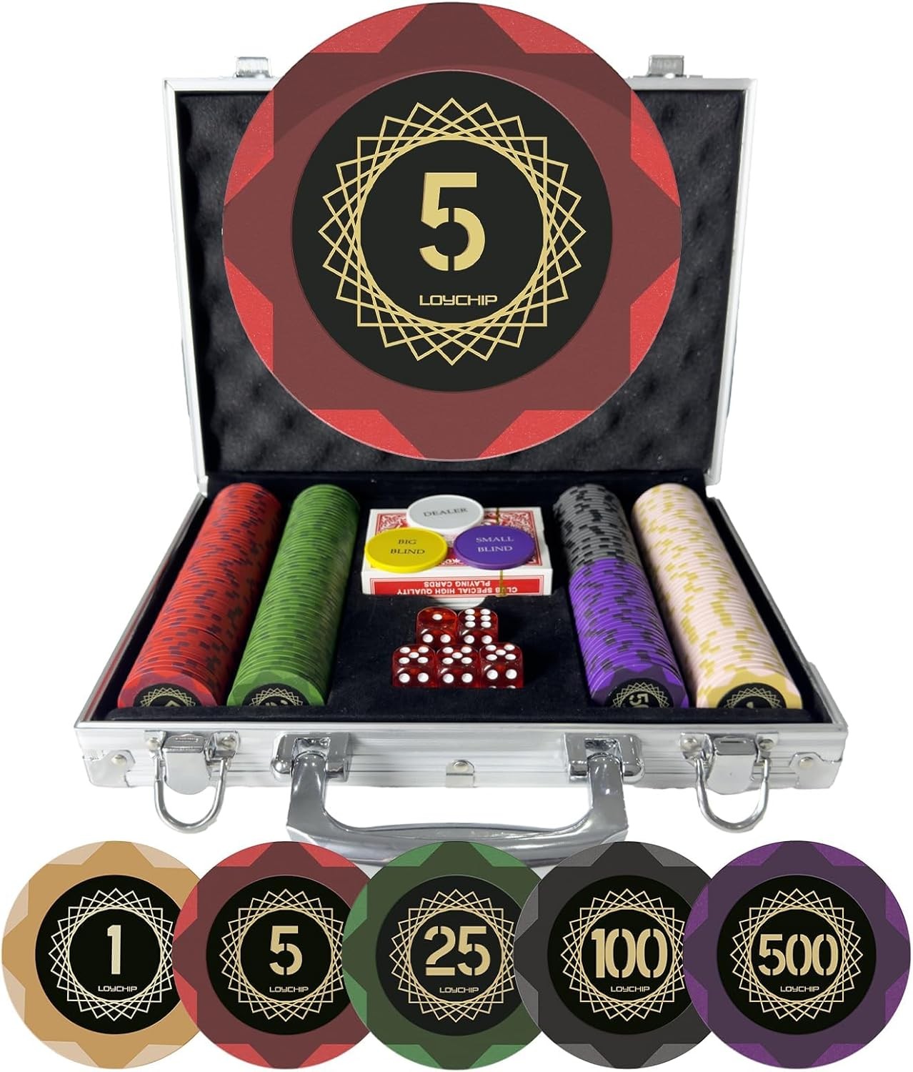 200-Piece Clay Poker Chip Set - 14g Numbered Chips, 200 Chips With Numbers 