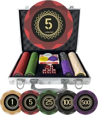 200-Piece Clay Poker Chip Set - 14g Numbered Chips, 200 Chips With Numbers 