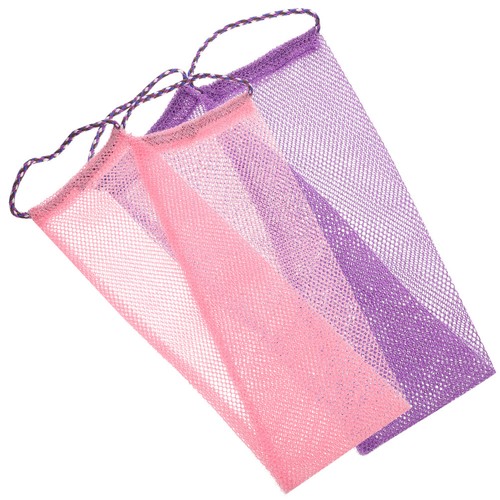 2 Pezzi Asciugamano Bagno Rete Africana Esfoliante Corpo Scrubber Materiale Chinlon - Foto 10 di 12
