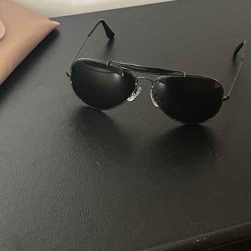 VINTAGE 1980's B&L RAY-BAN BLACK G15 OUTDOORSMAN II 62[]14 AVIATOR SUNGLASSES - Picture 19 of 24