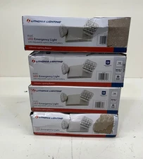 4PK Lithonia Lighting LED White Emergency Light Fixture with Battery Back Up