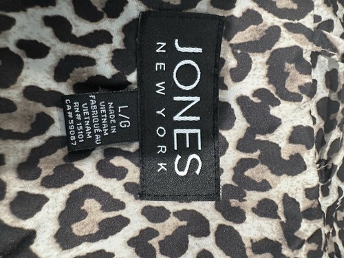 JONES NEW YORK Women’s Navy/Cheetah Lightweight Rain Jacket Windbreaker Size: L* - Picture 5 of 5