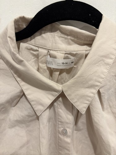 Zara Kids 13-14 Blouse Oversized 100% Cotton - Picture 2 of 4