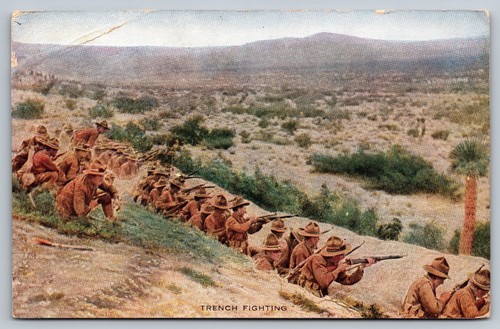 Vintage 1916 Grabenkämpfe 1. Weltkrieg Infanterie Texas Grenze Postkarte - Bild 1 von 2