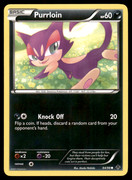 Pocket Scout - Purrloin 64/98 Emerging Powers Regular Non Holo Pokemon Card Light Played LP