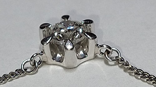 Collar de diamantes de platino macizo de 0,54 quilates 4,26 gramos 16,25" - Imagen 13 de 24