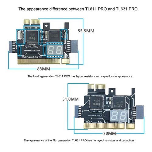 TL631 Pro LPC-DEBUG Diagnosekarte + Erweiterungskarte PCI PCI-E PCI-E Moth5563 - Bild 9 von 10