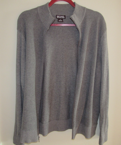 Michael Kors Men's Gray Full Zip-up Sweater Cardigan, Size M - Picture 7 of 10
