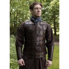 Medieval Leather Brigandine Armor, Breastplate with Bracers, SCA LARP Viking