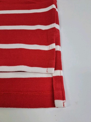 Polo By Ralph Lauren Men's Short Sleeve Red/White Striped Polo Shirt M #7383 - Picture 9 of 9