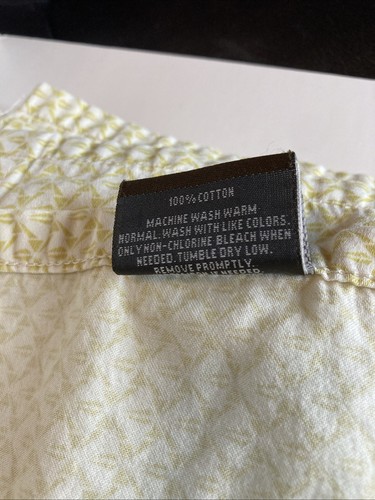 Nate Berkus Queen Flat Sheet 2 Pillowcases Cotton Yellow/Gold Tone Geometric - Picture 5 of 6