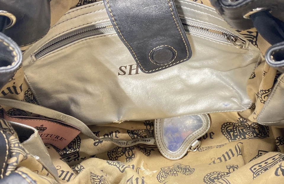 Borsa donna Juicy Couture nera con ricamo e manico superiore - Immagine 4 di 4