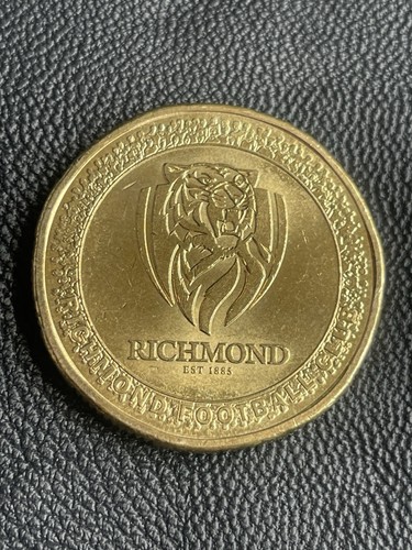 2023 $1 AFL Richmond Football Almost Uncirculated One Dollar Coin aUNC - Picture 1 of 2