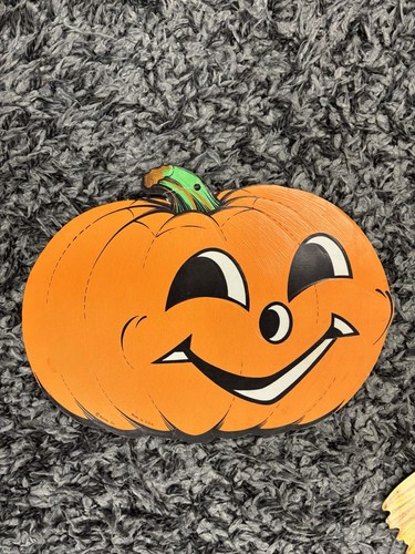 6 Pc Vintage 80’s Beistle Co Halloween Signs 2 Sided Decorations Boo Witch - Picture 2 of 13