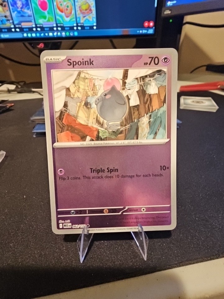 Spoink 062/132 Reverse Holo Common Mega Evolution Pokemon TCG NM