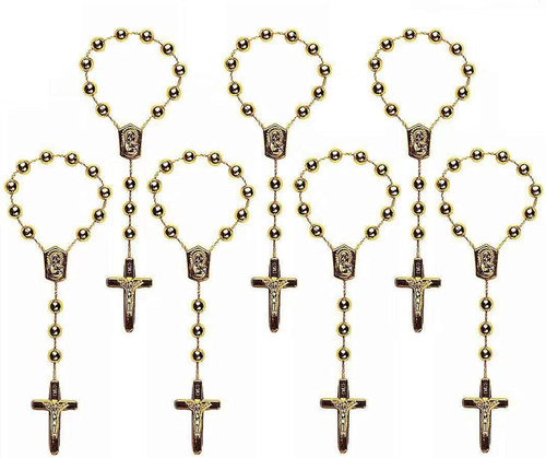 24 Stück Taufrosenkranz Acryl Rosenkranz Perlen Mini Rosenkränze mit Engel für die F - Bild 4 von 6