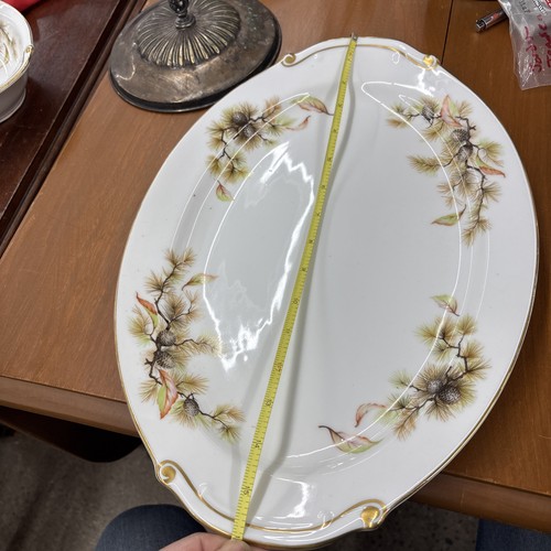 2 Kyoto Pines Platters 7408 Made In Japan Fine China Midcentury 12x8” 16x11 - Picture 6 of 8