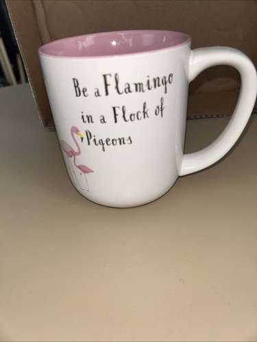 Pink Flamingo Coffee Mug Cup Be A Flamingo In A Flock of Pigeons Large