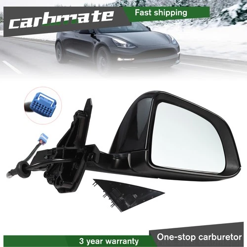 Black Right Passenger Side Mirror Power Fold Heated For 2020-2023 Tesla Model y