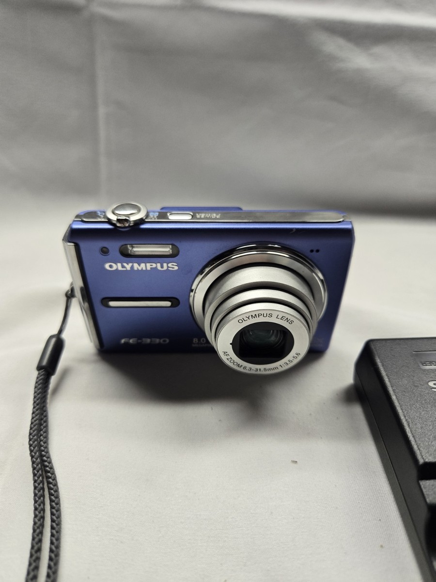 Olympus FE-330 8.0MP 5x Optical Zoom Digital Camera Blue Y2K
