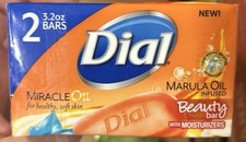 Dial Marula Oil Beauty Bars Skin Care 3.2 Oz Bar 2 Pack DISCONTINUED