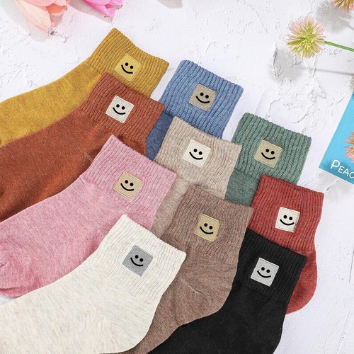 Eurzom 10 Paar Socken Damen Crew Gummizug Knöchellang Baumwollsocken Ästhetik - Bild 3 von 7