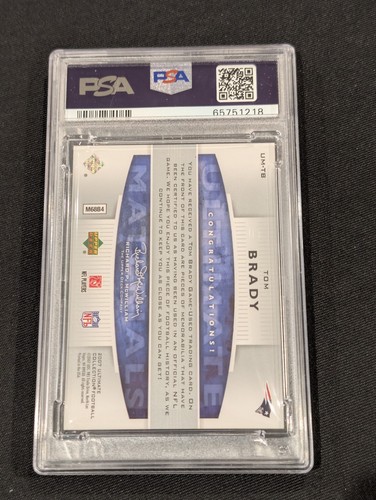 2007 ULTIMATE COLLECTION TOM BRADY DUAL JERSEY #17/125 GAME USED PATCH PSA 9 🔥 - Picture 9 of 9