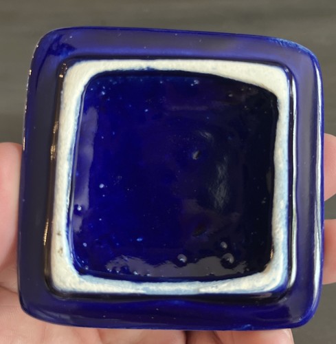Vintage Asahi Japan Cobalt Blue Peacock & Floral Porcelain Trinket Jewelry Box - Picture 5 of 7